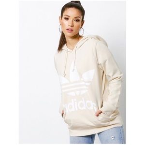 cream colored adidas hoodie